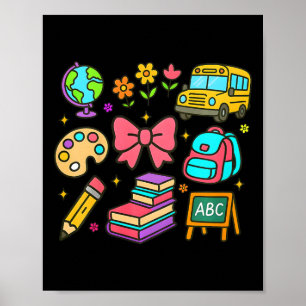 Kids Back To School Coquette Poster