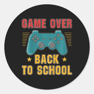 Kids Back to School for Boys Gamer Fun Video Game Classic Round Sticker