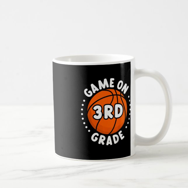 Kids Back To School Game On 3rd Grade Fun Basketba Coffee Mug (Right)