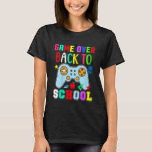Kids Back to School  Game Over Teacher Student Con T-Shirt