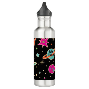 Kids' Back To School Space Rocket Pattern Name 710 Ml Water Bottle