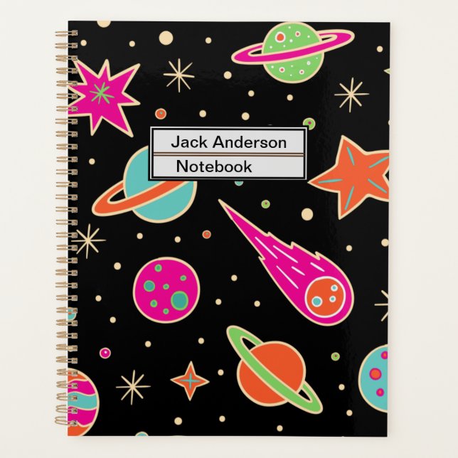 Kids' Back To School Space Rocket Pattern Planner (Front)