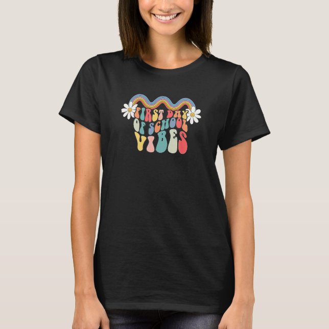 Kids Back To School Vibes Happy First Day Of Schoo T-Shirt (Front)