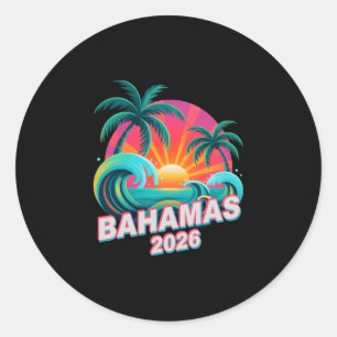 Kids bahamas 2026 trip beaching vacay matching classic round sticker
