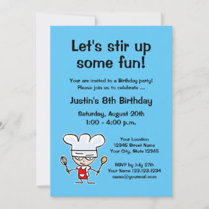 Kid's baking Birthday party invitation template