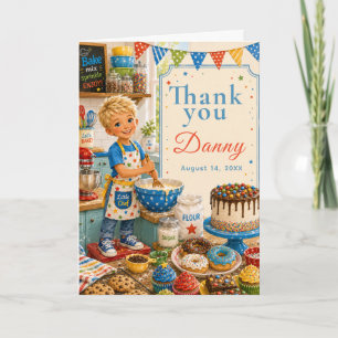 Kids Baking Birthday Thank You Card
