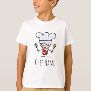 Kid's baking shirt with pastry chef cartoon design
