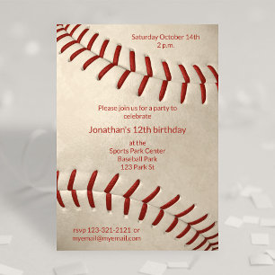 kids baseball birthday or team party invitation