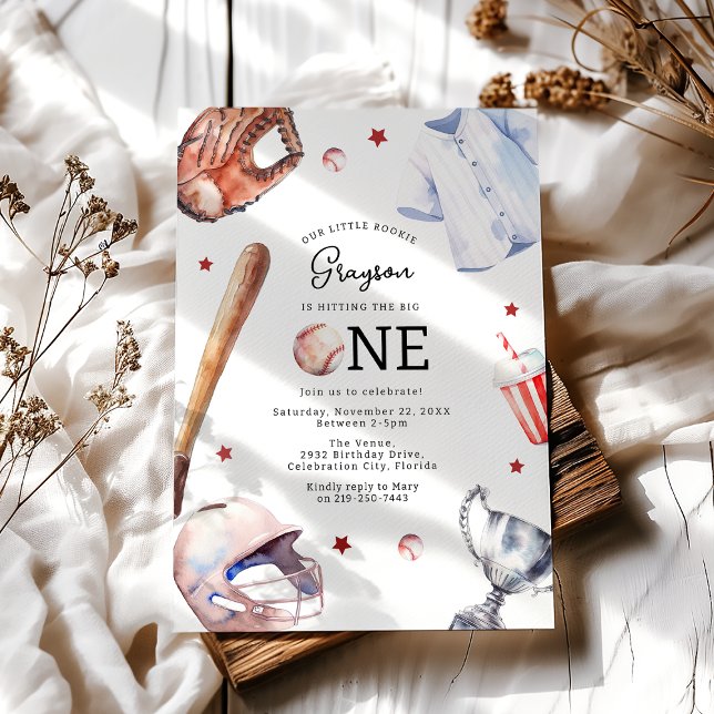 Kids Baseball First Birthday Party Invitation (Creator Uploaded)