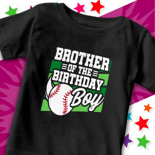 Kids Baseball Party Brother of the Birthday Boy Baby T-Shirt