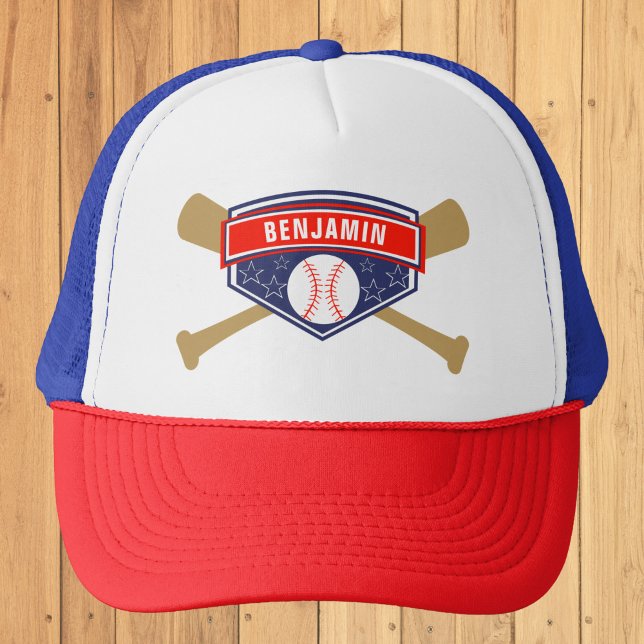 Kids Baseball Personalised Name Trucker Hat (Creator Uploaded)