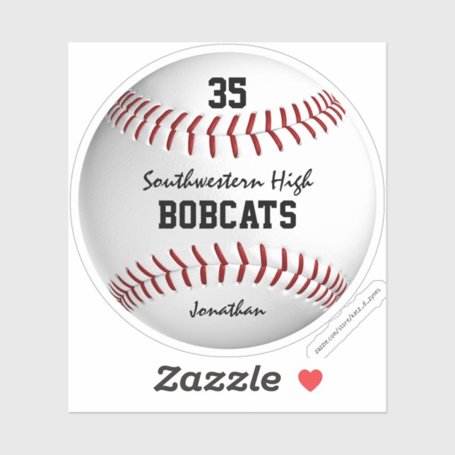 kids baseball softball custom team name sticker (Sheet)