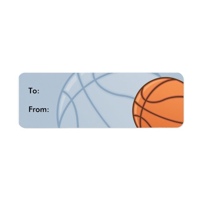 Kids Baseketball Gift Tag Labels (Front)