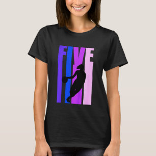 Kids Basketball 5th Birthday Kids Girls Retro Silh T-Shirt