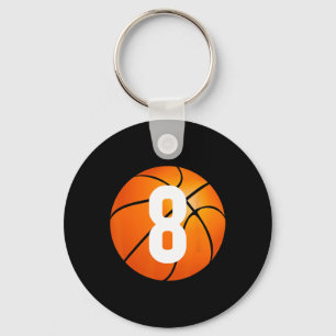 Kids Basketball  - 8 Year Old Birthday  Key Ring