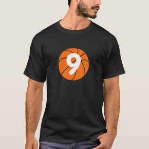 Kids Basketball 9 Year Old Birthday T-Shirt