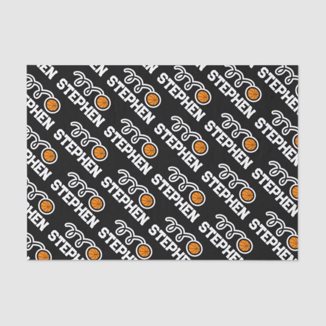 Kids' basketball athletic Birthday theme custom Tissue Paper (Front)
