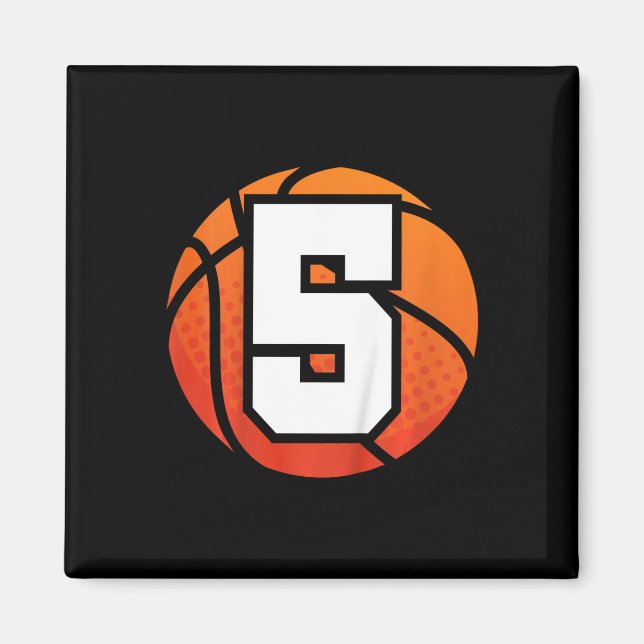 Kids Basketball Birthday  5 Number Five Year Old B Magnet (Front)