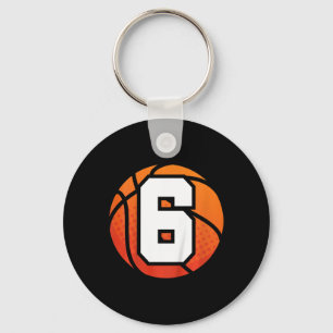 Kids Basketball Birthday 6 Number Six Year Old Bo Key Ring