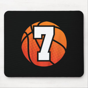 Kids Basketball Birthday  7 Number Seven Year Old  Mouse Pad