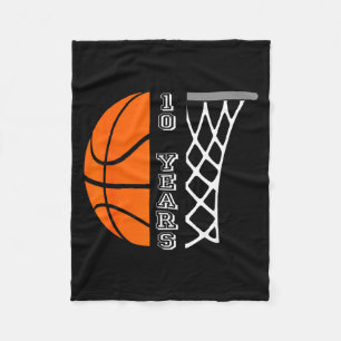 Kids basketball birthday for boys 10 years old gif fleece blanket