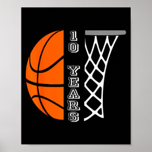 Kids basketball birthday for boys 10 years old gif poster