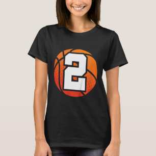Kids Basketball Birthday Number 2 for Two Year Ol T-Shirt