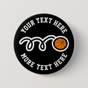 Kid's basketball Birthday party favour custom name 6 Cm Round Badge