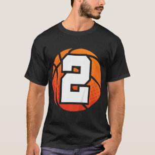 Kids Basketball Birthday Shirt Number 2 For Two Ye