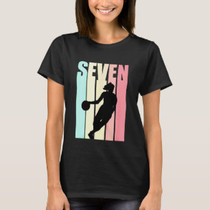 Kids Basketball Girl 7 Today Birthday 7th Seventh T-Shirt