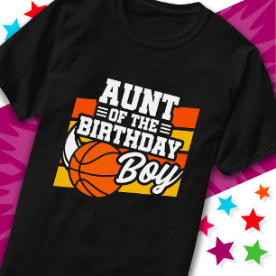 Kids Basketball Party Aunt of the Birthday Boy T-Shirt