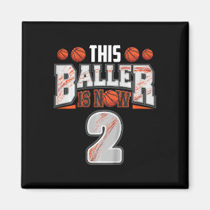 Kids Basketball player 2 Years Old Boy Basketball Magnet
