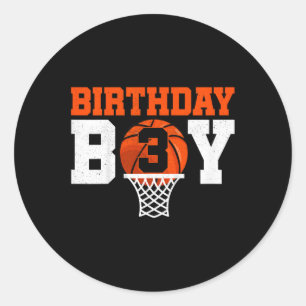 Kids Basketball player 3 Years Old Boy Basketball  Classic Round Sticker