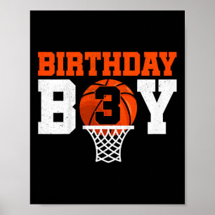 Kids Basketball player 3 Years Old Boy Basketball Poster