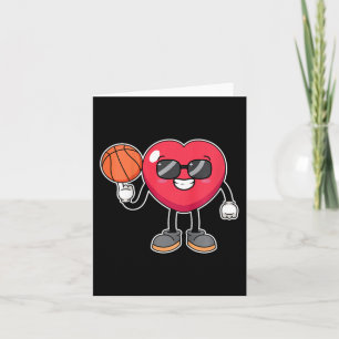 Kids Basketball Player Heart Valentines Day Cute S Card