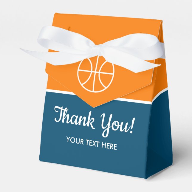 Kid's basketball sport custom Birthday thank you Favour Box (Front Side)