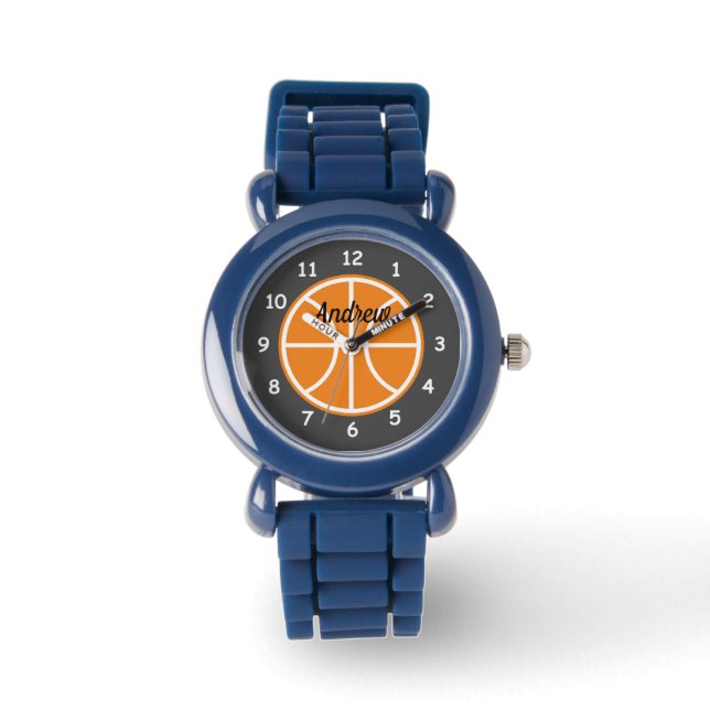 Kid's basketball sports watch with custom name (Front)