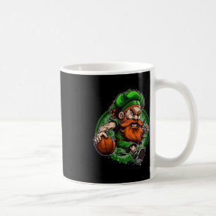 Kids Basketball St Patricks Day Leprechaun Coffee Mug