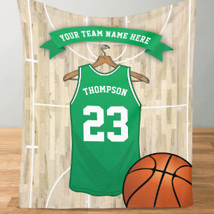 Kids Basketball Team, Name and Number Fleece Blanket
