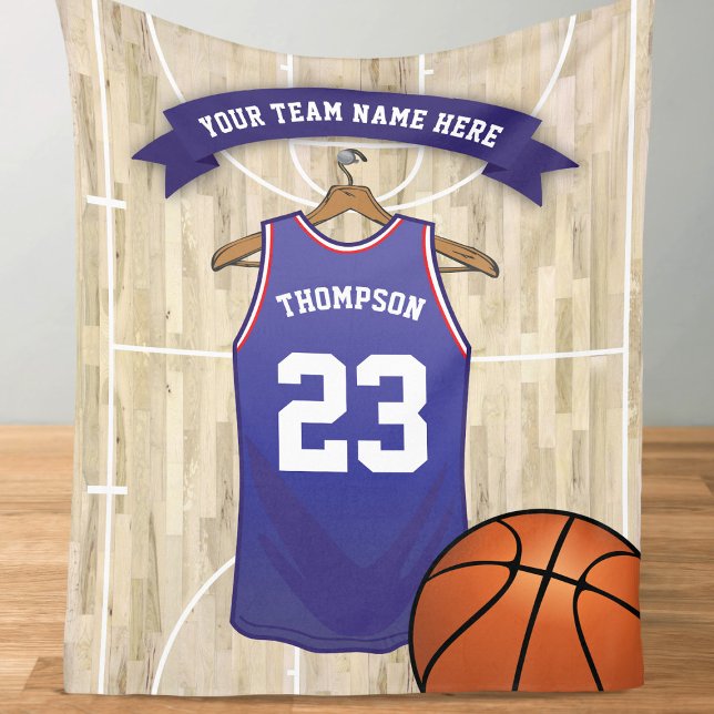 Kids Basketball Team, Name and Number Fleece Blanket (Creator Uploaded)