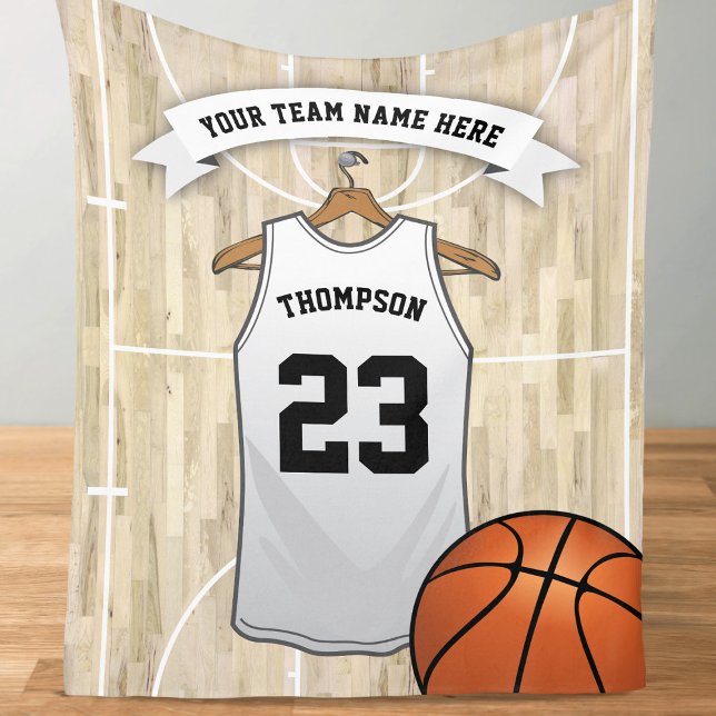 Kids Basketball Team, Name and Number Fleece Blanket (Creator Uploaded)