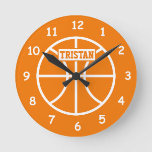 Kid's basketball wall clock for children's room