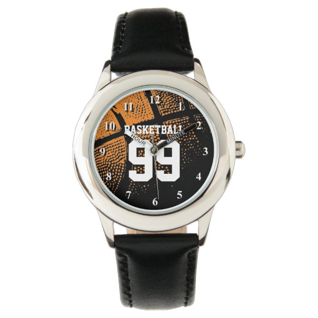 Kid's basketball watch with custom jersey number (Front)