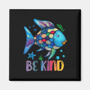 Kids Be Kind Rainbow Scale Fish Teacher Reading Bo Magnet