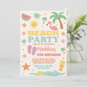Kids Beach Bash Birthday Invitation & Decor