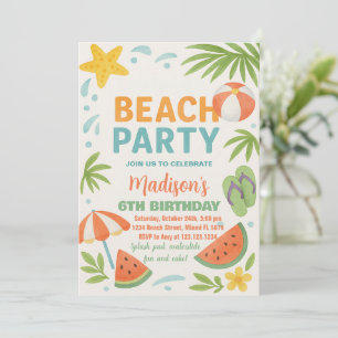 Kids Beach Birthday Invitation & Decor