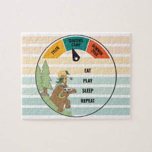 Kid's Bear Snake Owl Summer Camp Jigsaw Puzzle