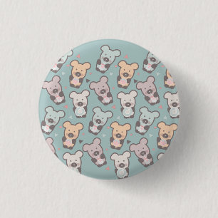 Kids Bears and Doughnuts Pattern 3 Cm Round Badge