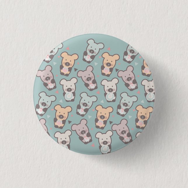 Kids Bears and Doughnuts Pattern 3 Cm Round Badge (Front)