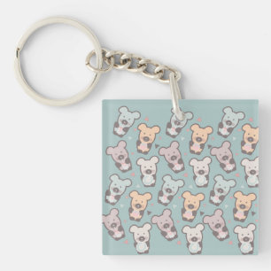 Kids Bears and Doughnuts Pattern Key Ring